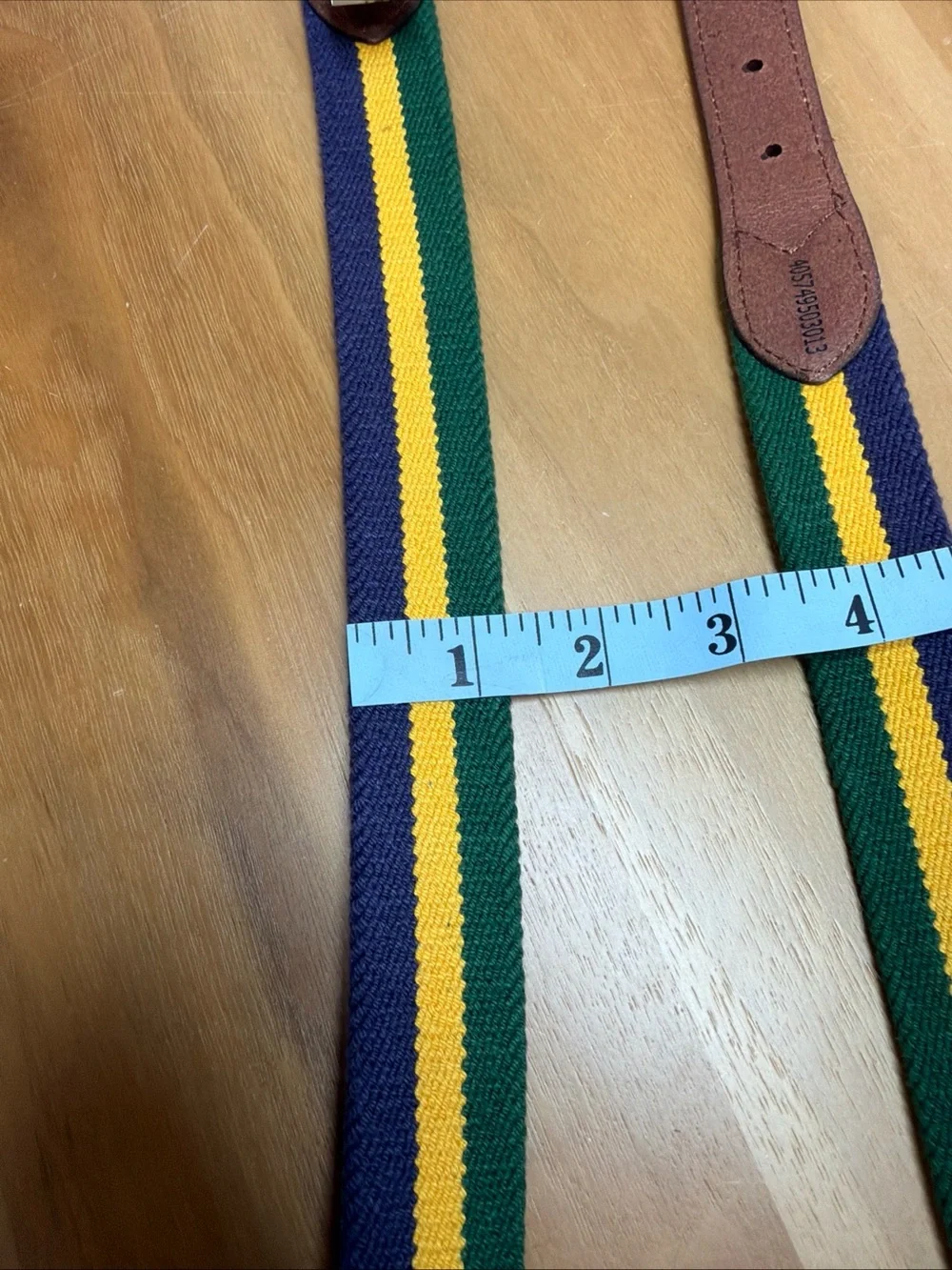 NWT Polo Ralph Lauren Men’s Woven Striped Belt Leather Trim Sz 40 Brass Buckle